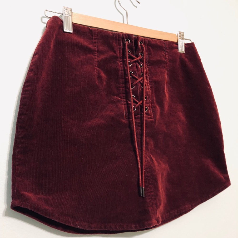 Velvet/Suede Maroon Skirt